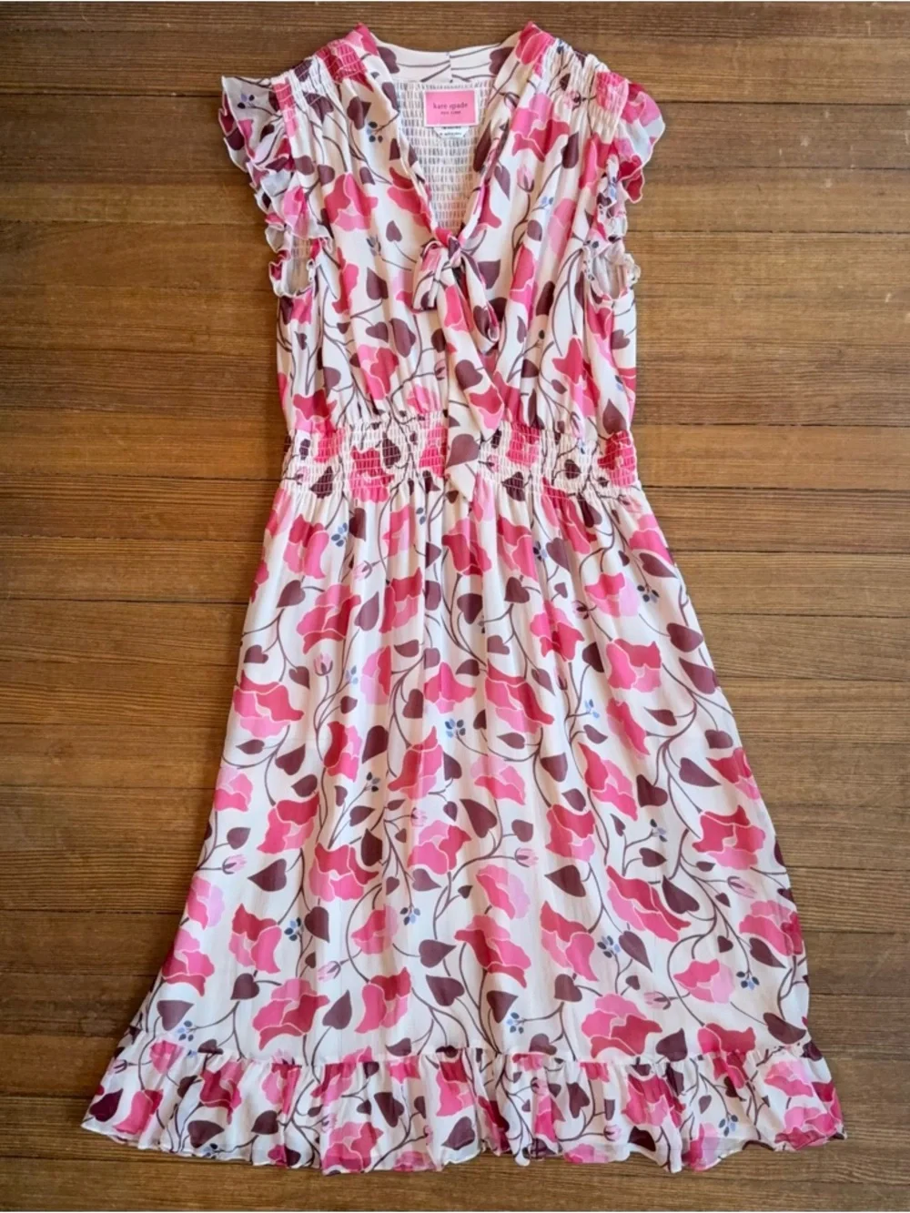 kate spade New York Nouveau Bloom Smocked Dress (M)